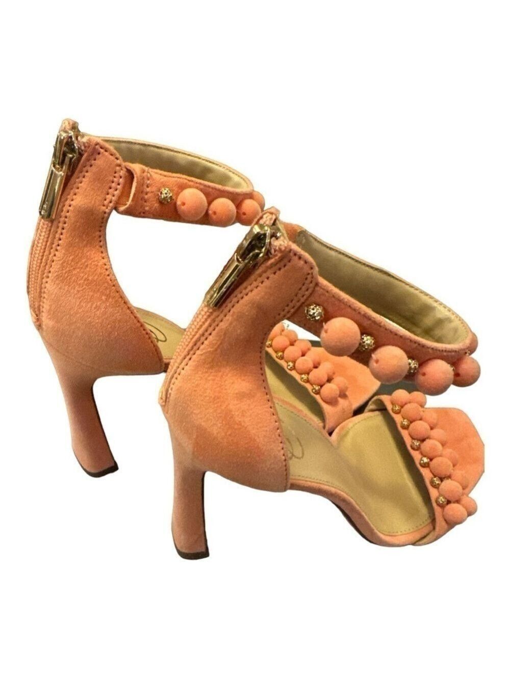 Sam Edelman Strappy Luella Peach Embellished Heels Size 10 - Picture 5 of 14